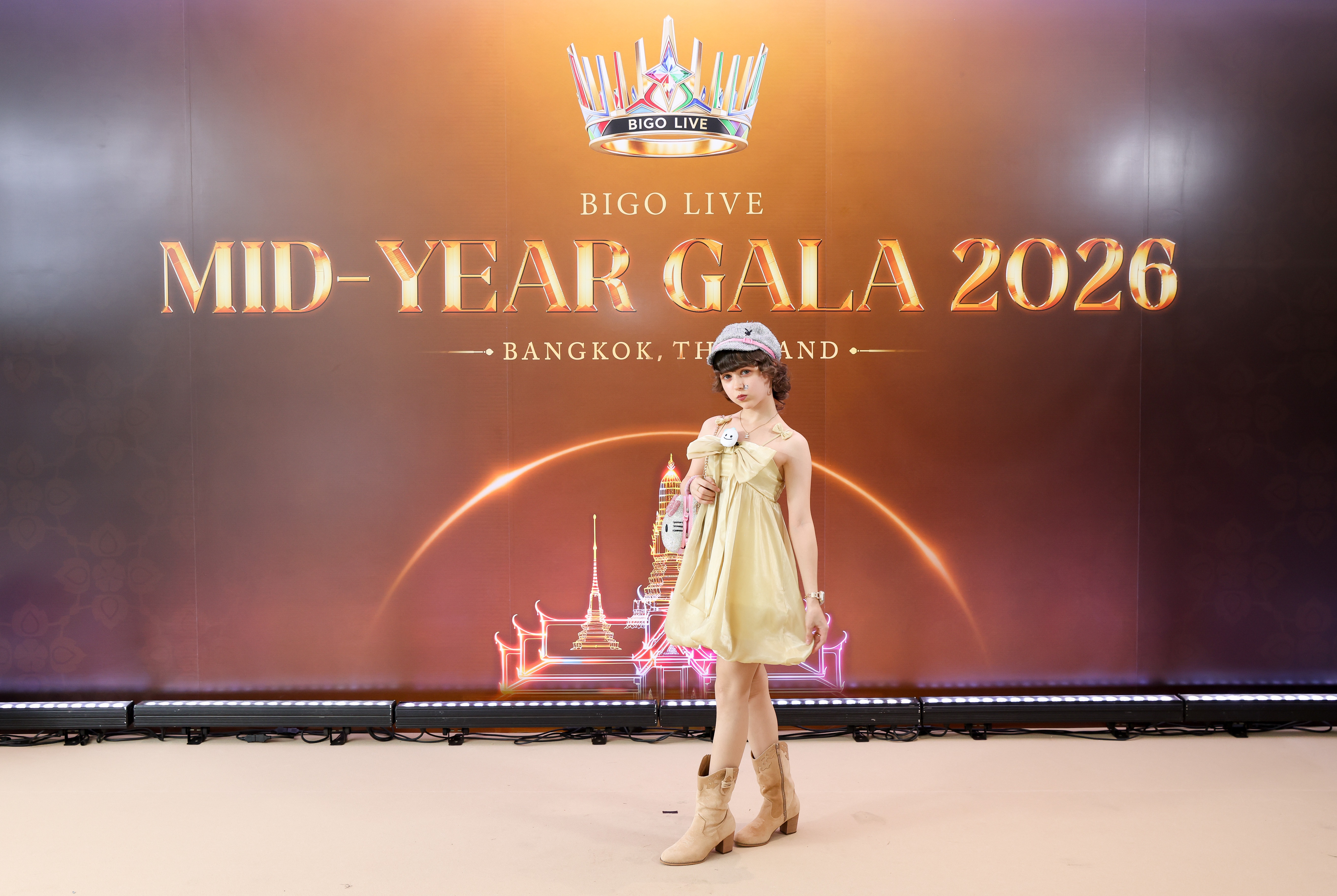 Melanie standing in front of the Bigo Gala 2026 sign